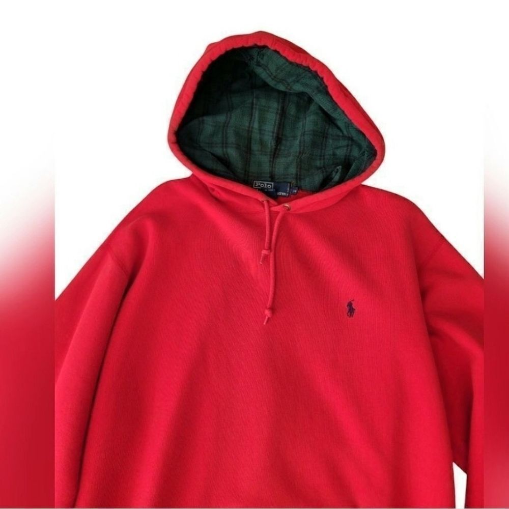 Vintage Men's Polo Ralph Lauren pullover Red Hoodie